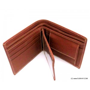 12 Pockets Red Color Genuine Cow Leather Wallet For Him CLW#17